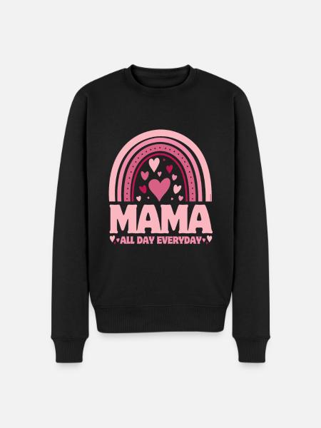 Mama all day everyday - Pink - Men's Premium Organic Jumper - black