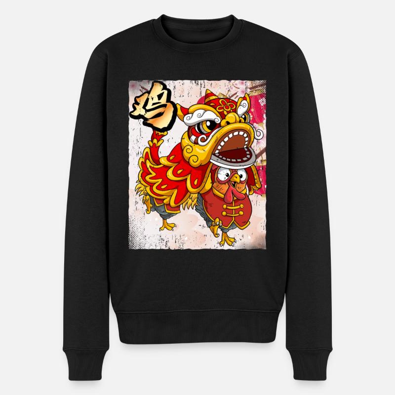 Année du Coq Nouvel An lunaire chinois - Pull Premium bio Homme - noir