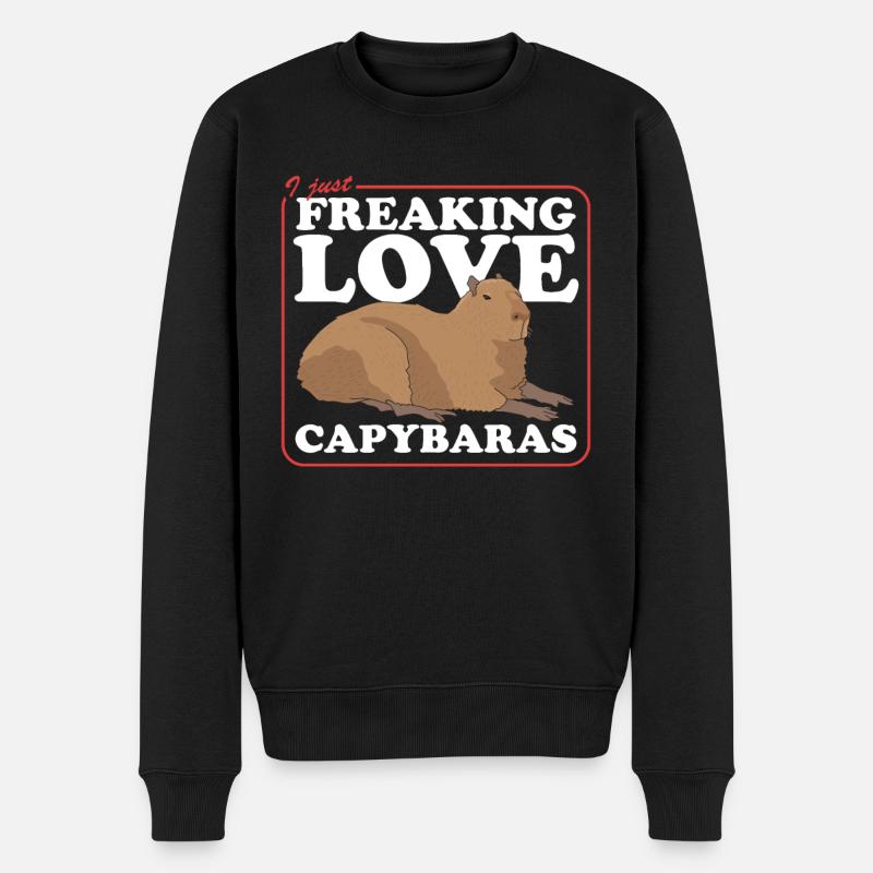 Capybara Capybara Capybaras Gift - Men's Premium Organic Jumper - black