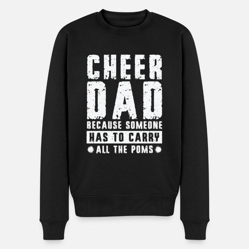 Cheerleader Stolzes Cheer Dad Cheerleading - Männer Premium Bio Pullover - Schwarz