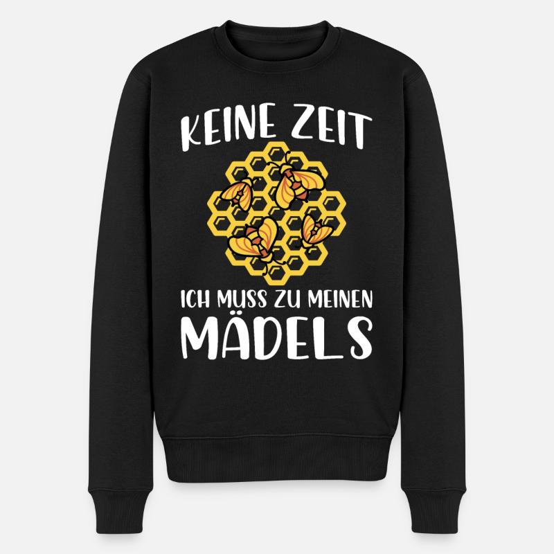 Keine Zeit ich muss zu meinen Mädels - Männer Premium Bio Pullover - Schwarz