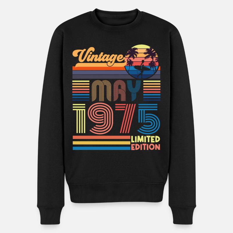 Geboren Mai 1975 Geburtstagsgeschenk Mai 1975, MAI, Mai - Männer Premium Bio Pullover - Schwarz