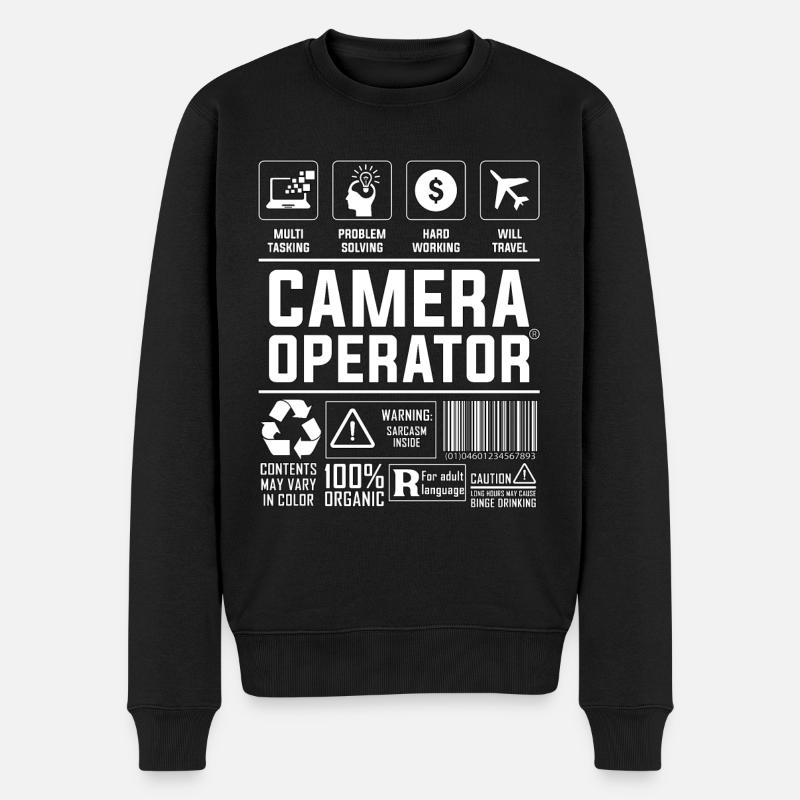 Camera Operator Video Producer Filmmaker Cameraman - Männer Premium Bio Pullover - Schwarz
