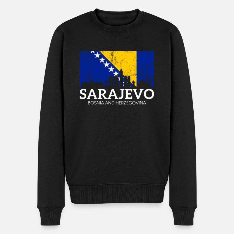Bosnia Herzegovina - Männer Premium Bio Pullover - Schwarz