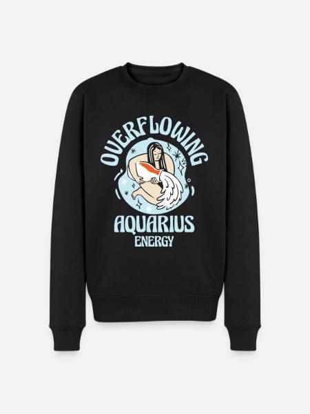 Aquarius Energy Astrology Overflowing - Men's Premium Organic Jumper - black