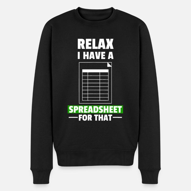 Finanzen Buchhaltung Relax Tabellenkalkulation Berechnen C - Männer Premium Bio Pullover - Schwarz