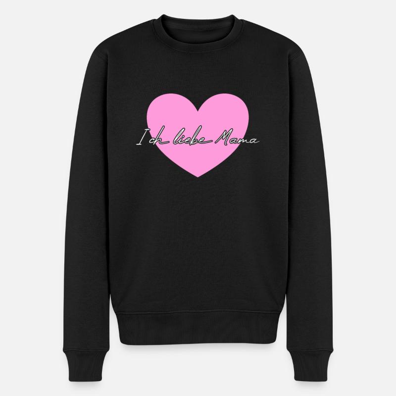 Ich liebe Mama - Männer Premium Bio Pullover - Schwarz