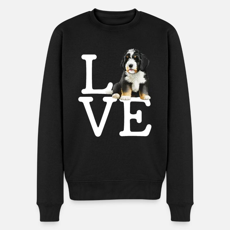 bernedoodle love - Männer Premium Bio Pullover - Schwarz