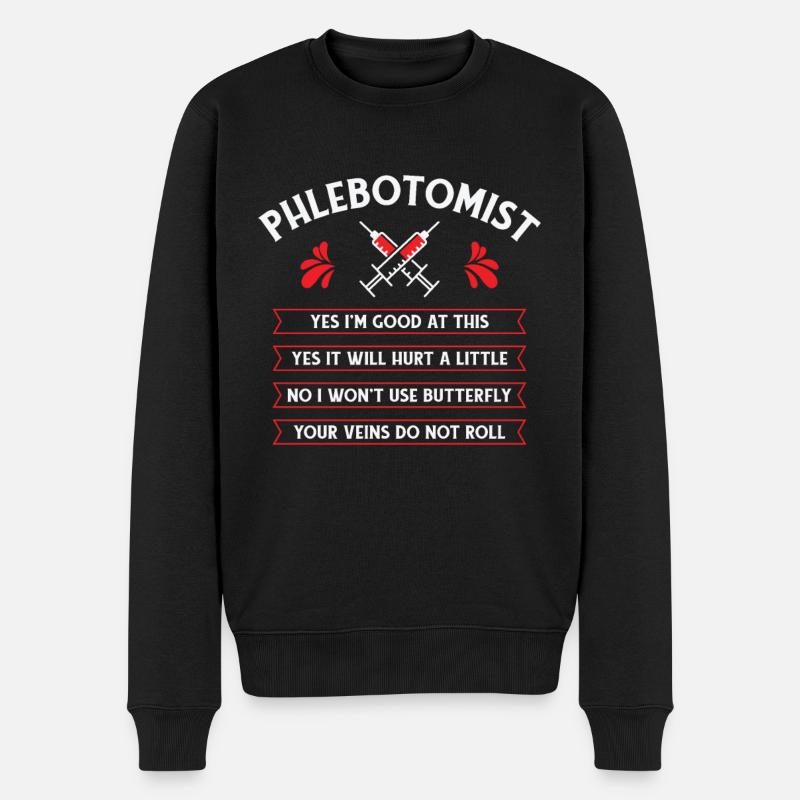 Phlébotomiste Phlébotomie Infirmière Tech - Pull Premium bio Homme - noir