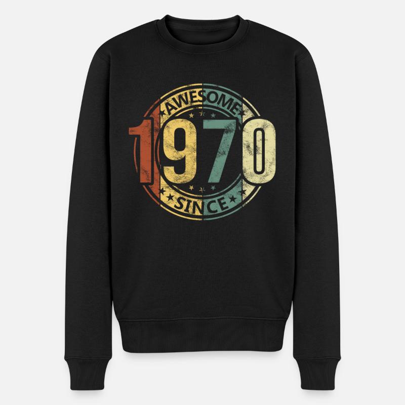 Awesome Since 1970 Retro Vintage Geburtstag - Männer Premium Bio Pullover - Schwarz