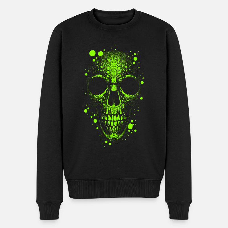 Totenkopf Skull - Männer Premium Bio Pullover - Schwarz