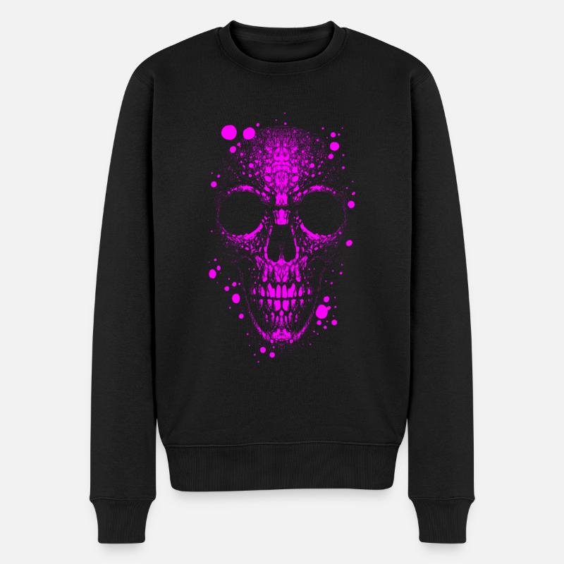 Totenkopf Skull - Männer Premium Bio Pullover - Schwarz