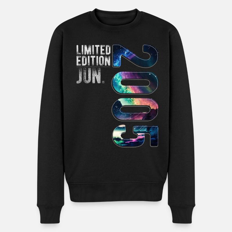Limited Edition 2005 Juni Geburtstag Nordlichter - Männer Premium Bio Pullover - Schwarz