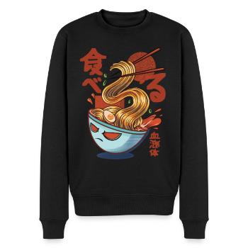 Ramen Nudelsuppen im Anime und Manga Stil - Männer Premium Bio Pullover - Schwarz - Vorne - Nico (187cm)