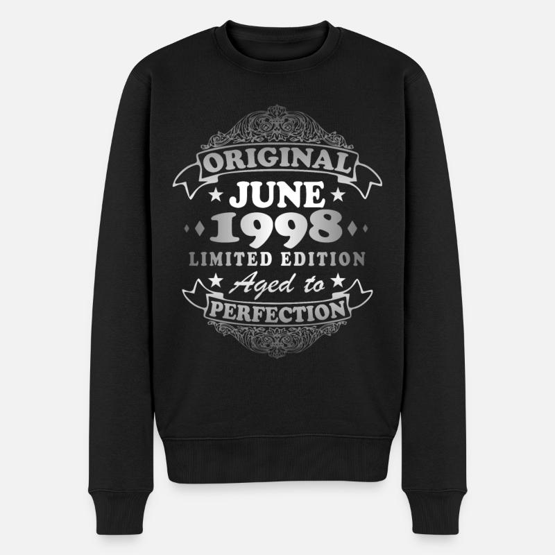 25ème Anniversaire Juin Millésime 1998 Idée cadeau - Pull Premium bio Homme - noir