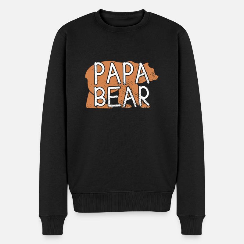 Papa bear - Männer Premium Bio Pullover - Schwarz