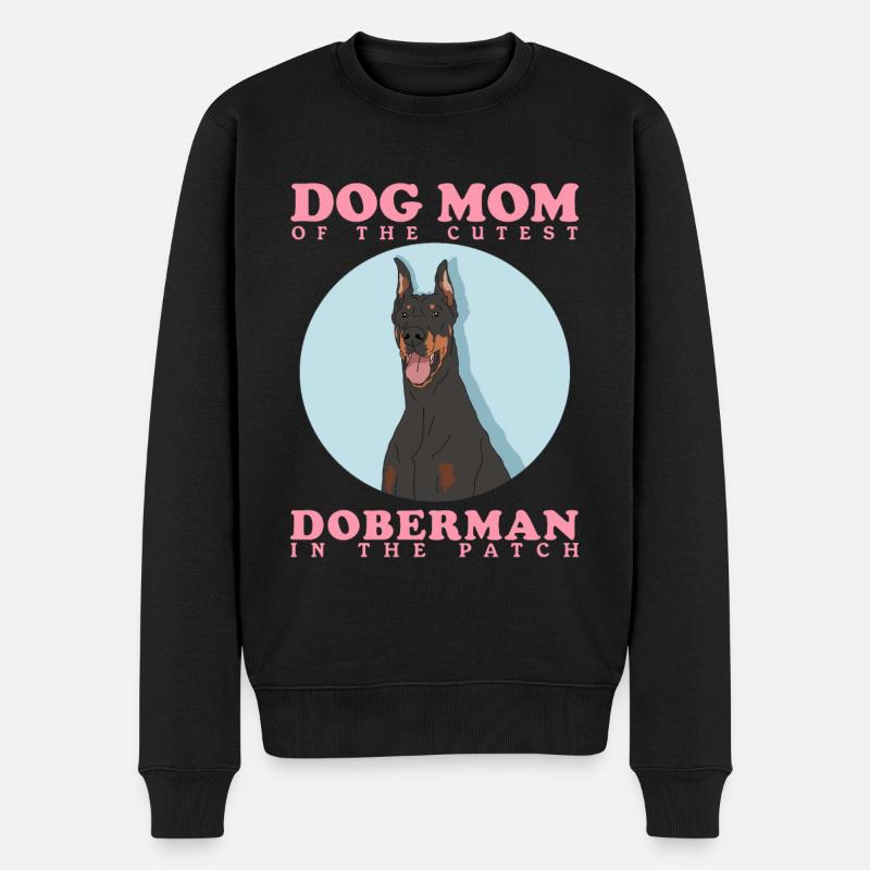Dobermann Mom Hundemama Hundebesitzer Geschenk - Männer Premium Bio Pullover - Schwarz