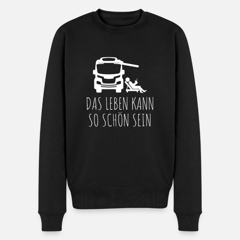 Campingplatz Wohnmobil schönes Leben Camping - Männer Premium Bio Pullover - Schwarz
