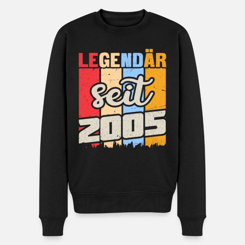 Geburtstag Mann Frau. Geburtsjahr 2005 Vintage - Männer Premium Bio Pullover - Schwarz