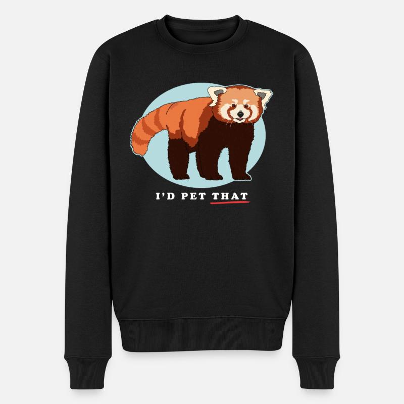 Roter Panda Red Panda | Rote Pandas Geschenk - Männer Premium Bio Pullover - Schwarz