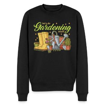 Garden Gardener Home Gardener Gardening Gift - Men's Premium Organic Jumper - black - Front - Nico (187cm)