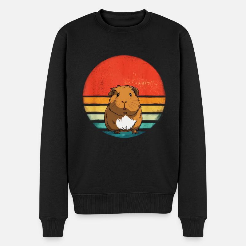Meerschweinchen Retro Haustier Tierliebhaber - Männer Premium Bio Pullover - Schwarz