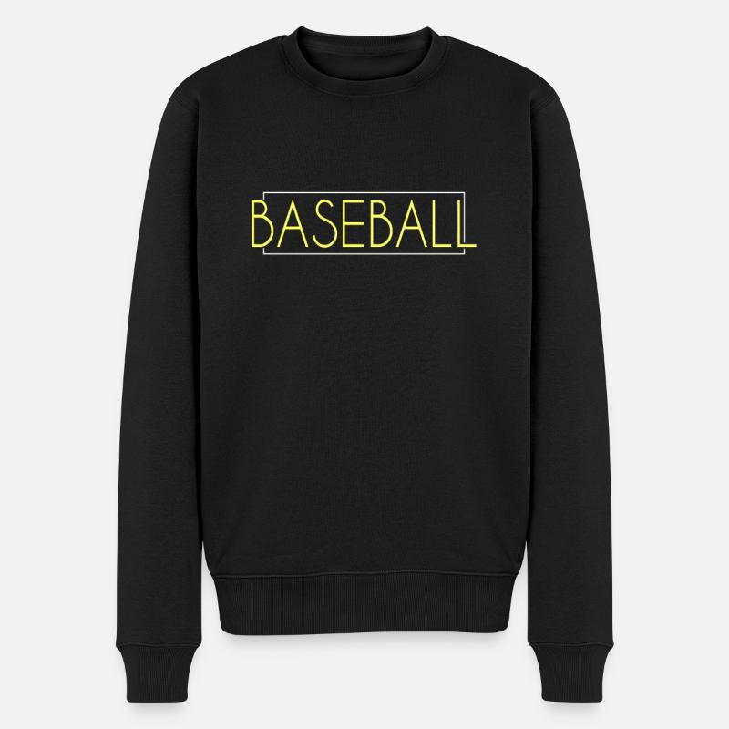 Lettrage baseball - Pull Premium bio Homme - noir