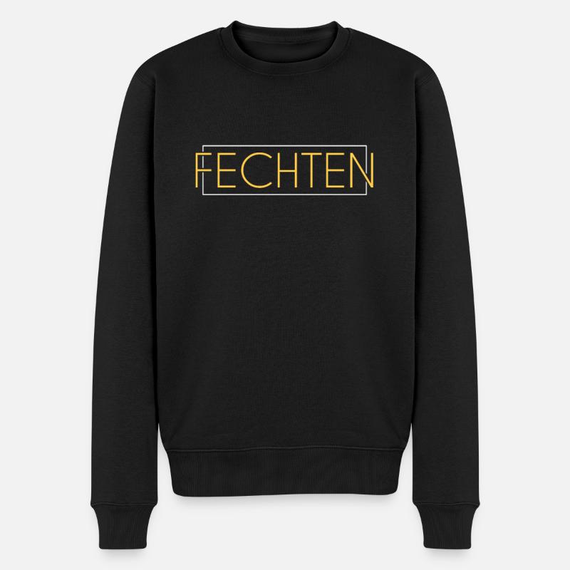 Fechten Schriftzug - Männer Premium Bio Pullover - Schwarz