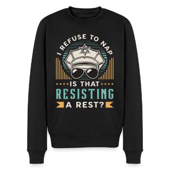 Police Officer I Refuse To Nap Is That Sheriff Cop - Männer Premium Bio Pullover - Schwarz - Vorne - Nico (187cm)