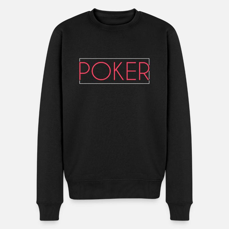 Lettrage poker - Pull Premium bio Homme - noir