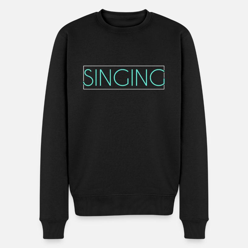 Singen Schriftzug - Männer Premium Bio Pullover - Schwarz