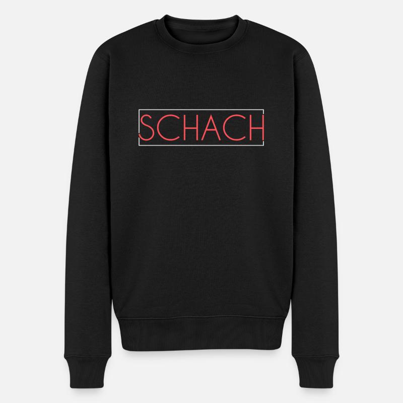 Schach Schriftzug - Männer Premium Bio Pullover - Schwarz