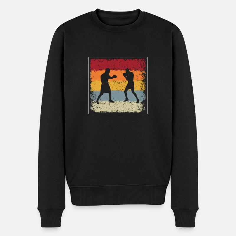Boxen Retro - Männer Premium Bio Pullover - Schwarz