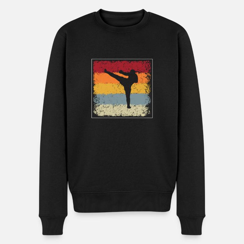 Kampfsport Retro - Männer Premium Bio Pullover - Schwarz