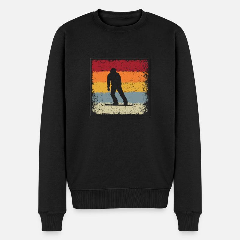 Snowboard Rétro - Pull Premium bio Homme - noir