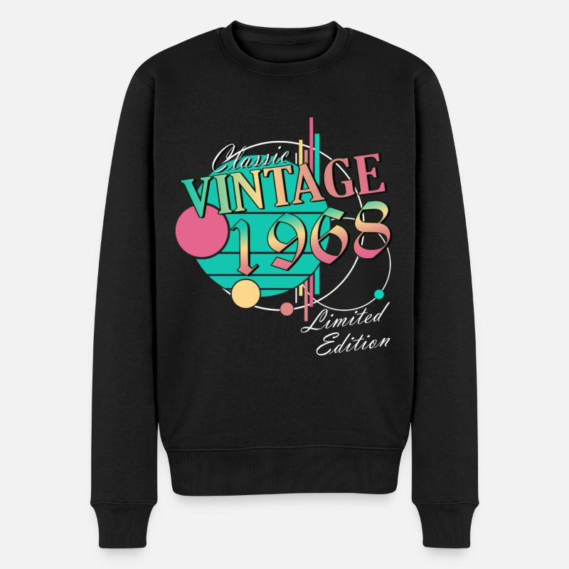 55 ans : Vintage Classic 1968 55e anniversaire - Pull Premium bio Homme - noir