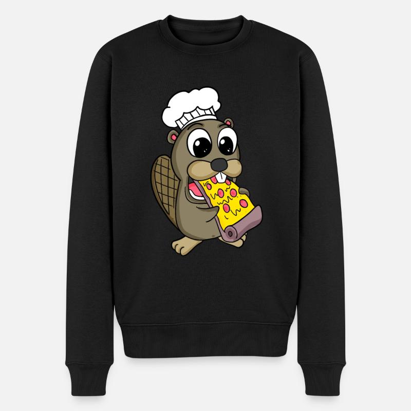 Gourmet Biber Pizza - Männer Premium Bio Pullover - Schwarz