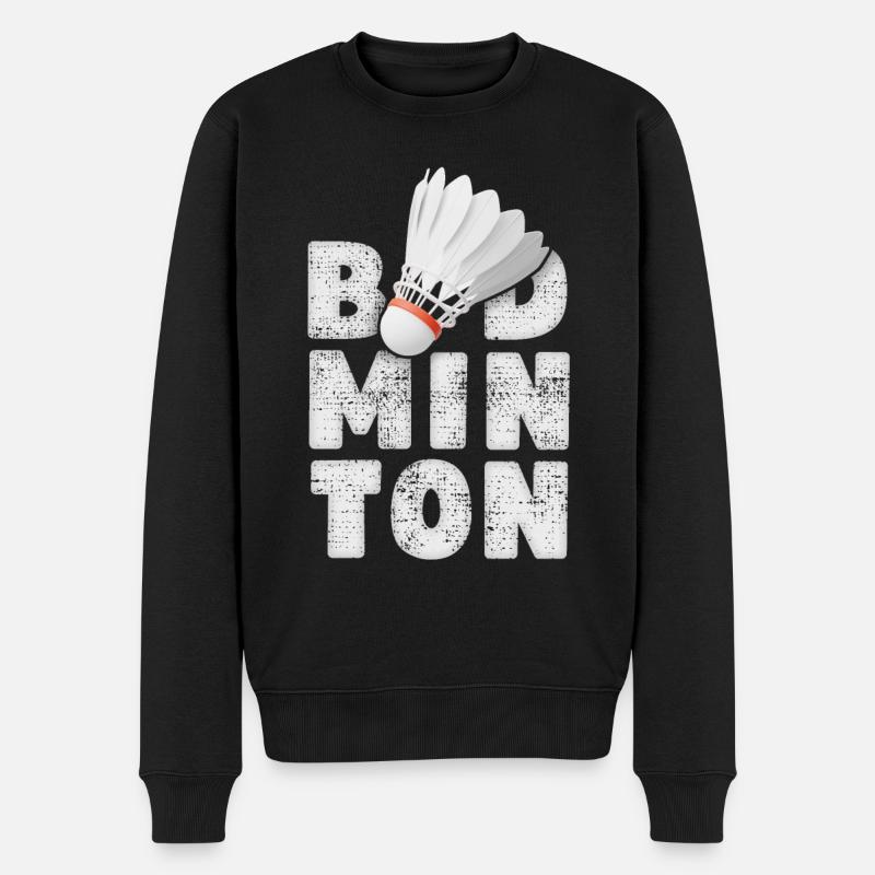 badminton, badminton, jeu de badminton, dire - Pull Premium bio Homme - noir