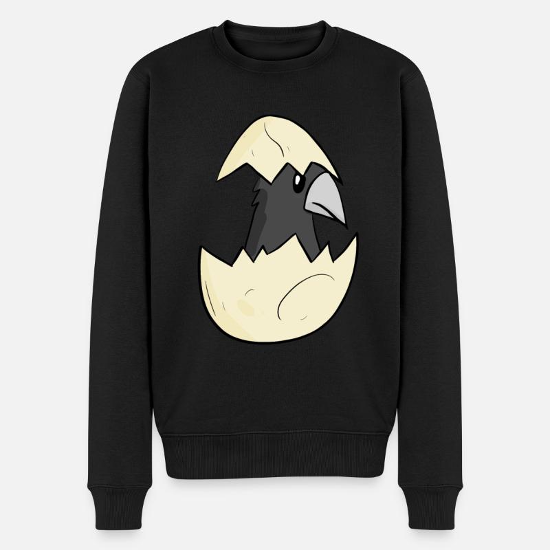Krähe Baby - Männer Premium Bio Pullover - Schwarz