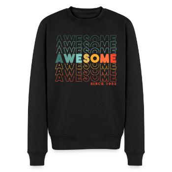 Awesome Since 1952 Mann Frau Geburtstag Retro - Männer Premium Bio Pullover - Schwarz - Vorne - Nico (187cm)