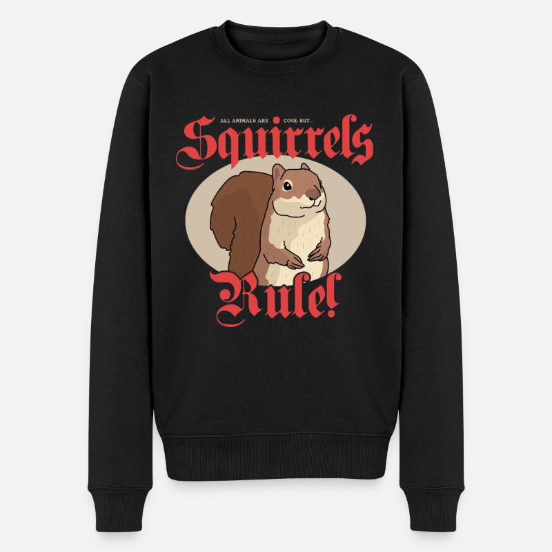 Süßes Eichhörnchen Grauhörnchen Hörnchen Geschenk - Männer Premium Bio Pullover - Schwarz