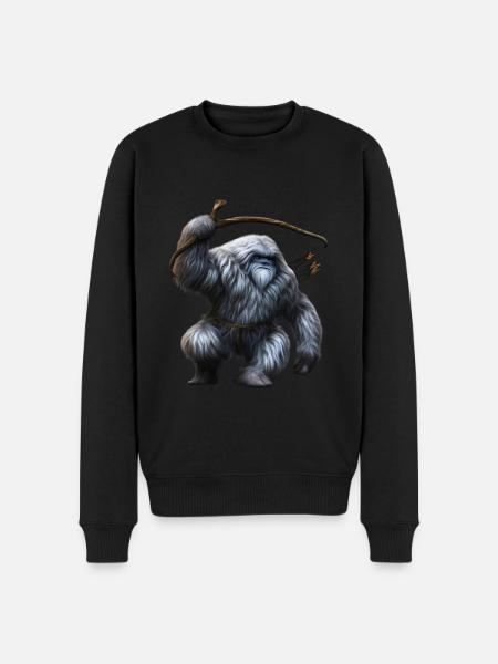 Yeti with bow and arrow - Men's Premium Organic Jumper - black