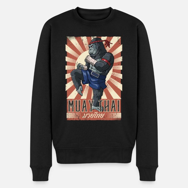 Muay Thai - Männer Premium Bio Pullover - Schwarz