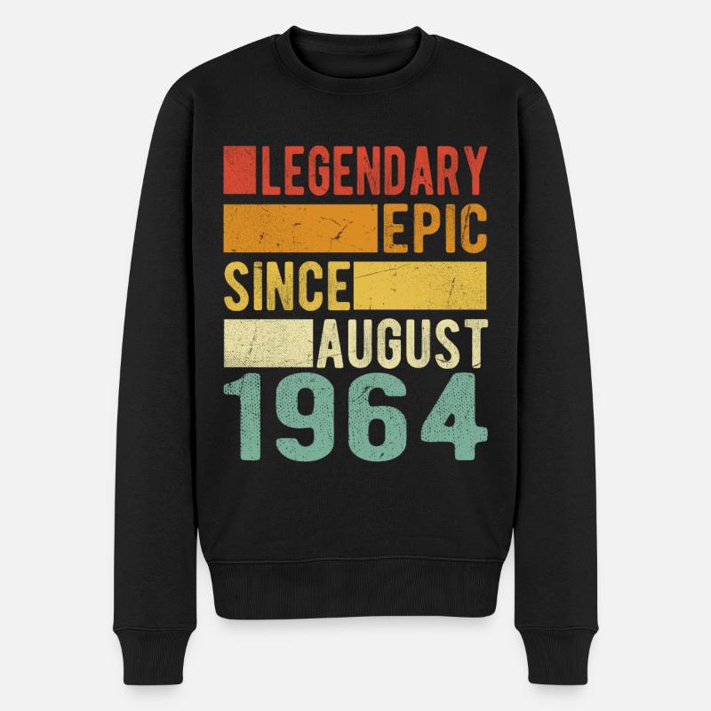 Anniversaire Août 1964 Épopée légendaire - Pull Premium bio Homme - noir