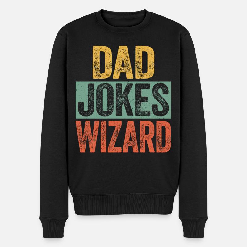 Dad Jokes Wizard - Männer Premium Bio Pullover - Schwarz