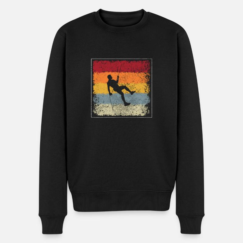 Klettern Retro - Männer Premium Bio Pullover - Schwarz