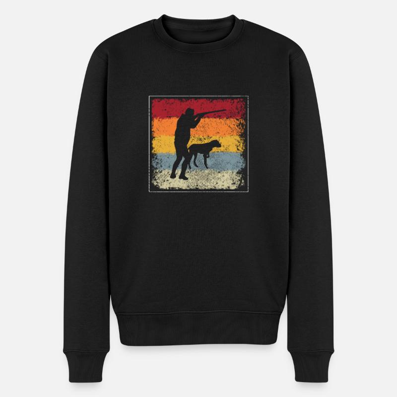 Jagen Retro - Männer Premium Bio Pullover - Schwarz