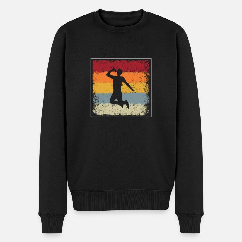 Sänger Retro - Männer Premium Bio Pullover - Schwarz