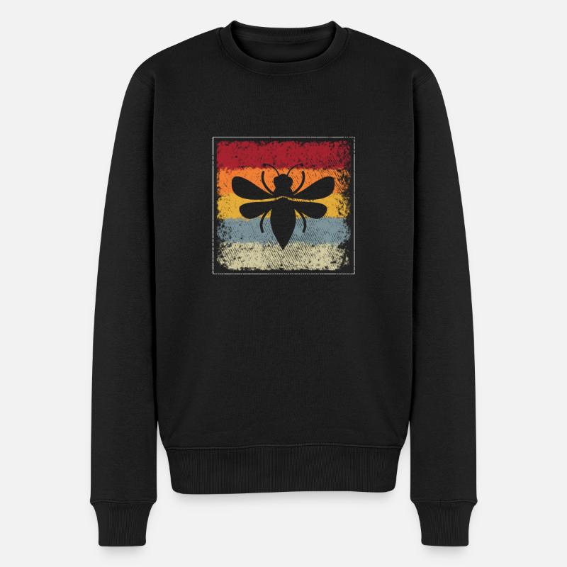Abeille rétro - Pull Premium bio Homme - noir