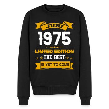 Juni 1975 Geburtstagsgeschenk - Männer Premium Bio Pullover - Schwarz - Vorne - Nico (187cm)